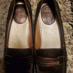 Size 10 Brown Metalic Stride Rite Loafers